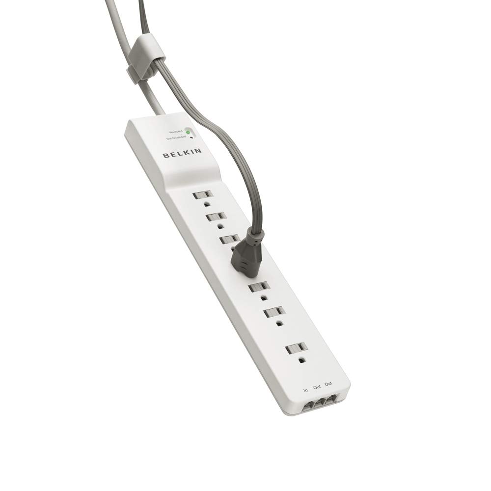 BELKIN 7 OUTLET POWER BAR WITH 12' CORD