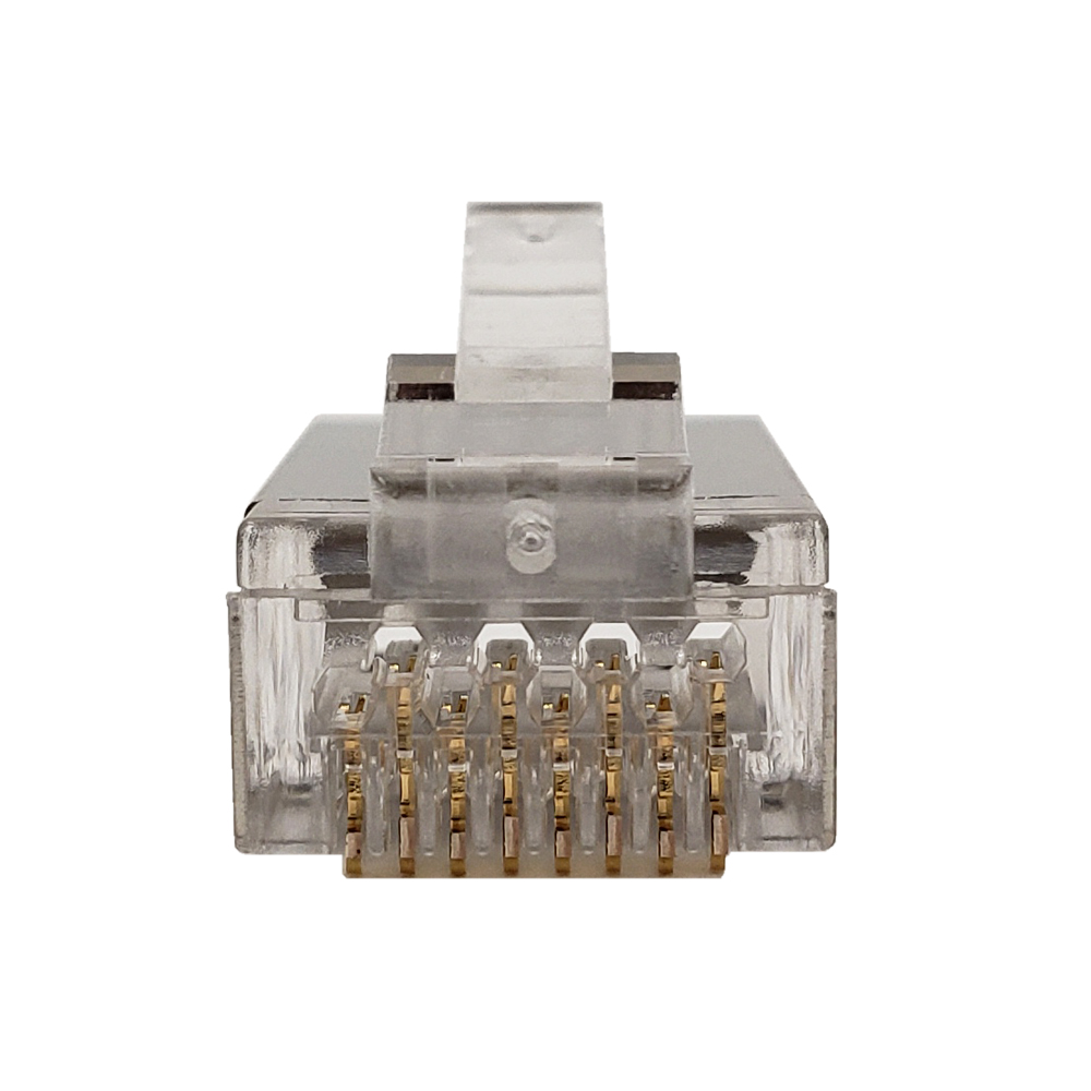 RJ45 CAT6 PASS-THROUGH SHIELDED SOLID OR STRANDED CONNECTOR (50/BAG)