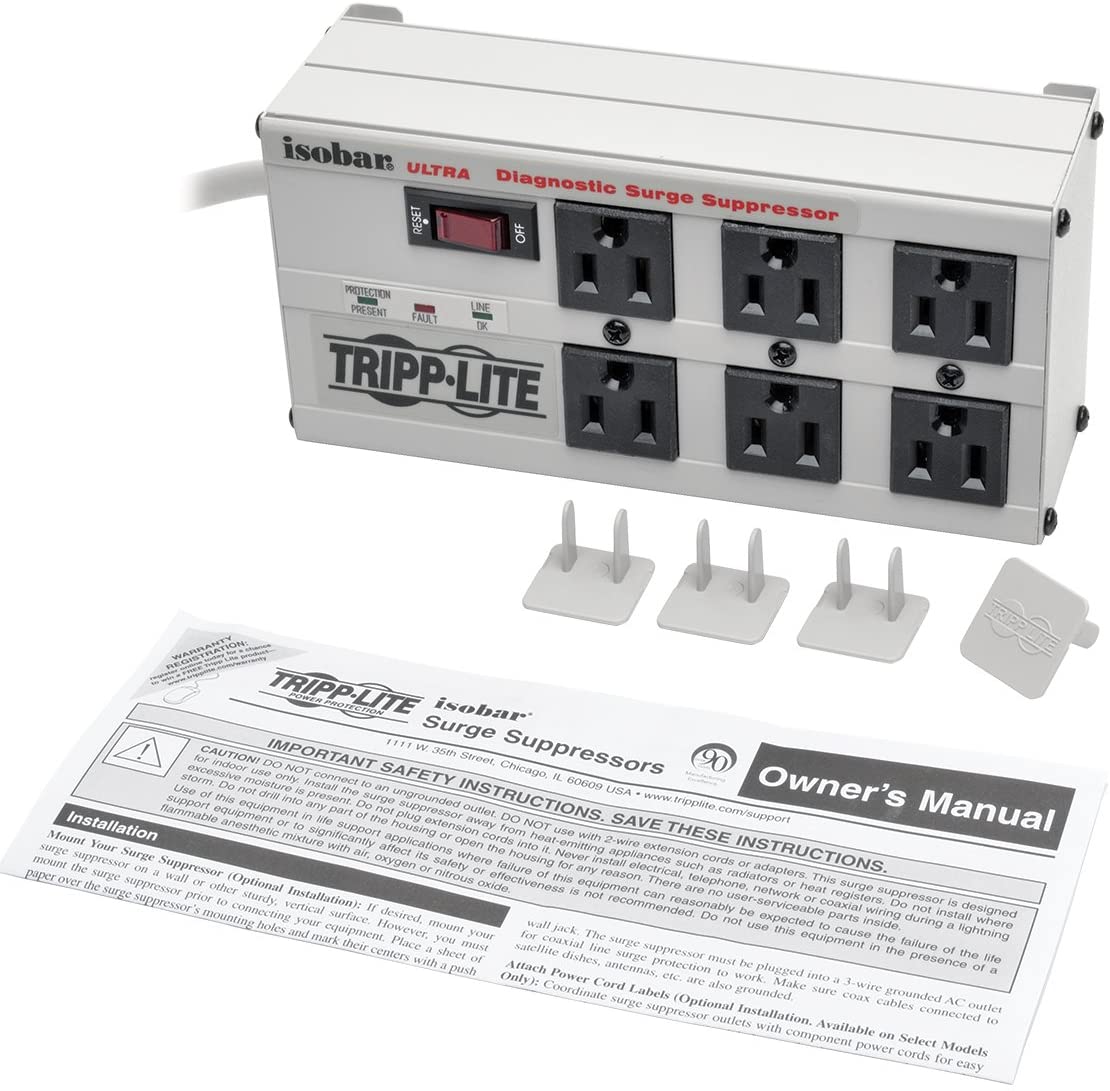 TRIPP LITE 6-OUTLET 'ISOBAR' SURGE PROTECTOR (METAL HOUSING)