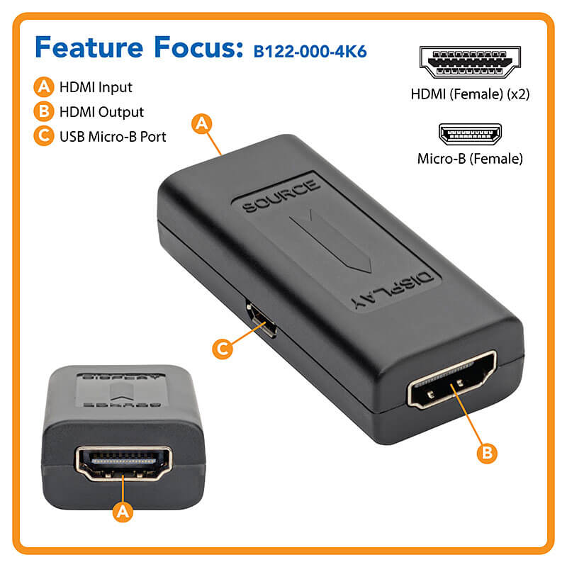 HDMI SIGNAL REPEATER WITH POWER ADAPTER