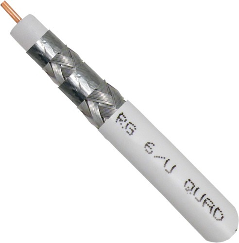 RG6 QUAD COAXIAL 1000' 3Ghz CABLE 60% BRAIDED FT6/CMP