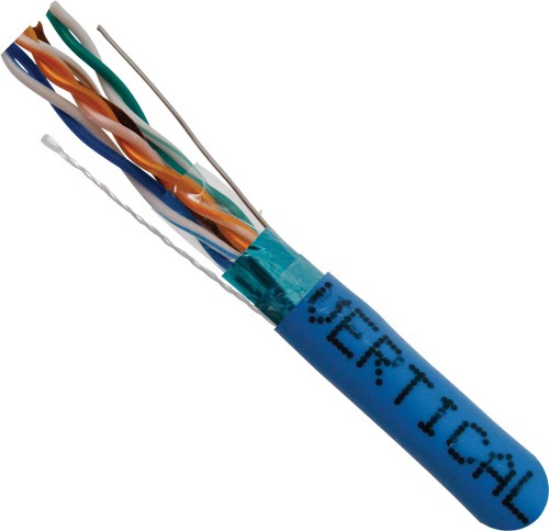 Cat5e 1000' Blue Solid F/UTP Plenum Network Bulk Cable