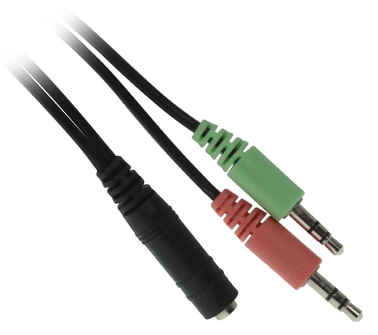 3.5MM 4C STEREO F/M-M 6 INCH Y-CABLE