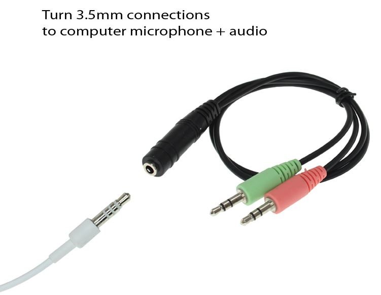 3.5MM 4C STEREO F/M-M 6 INCH Y-CABLE