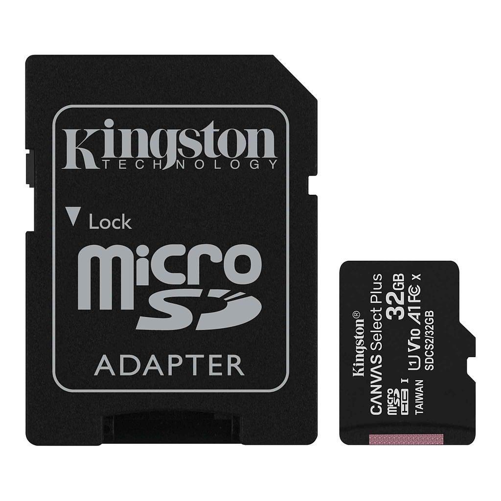 KINGSTON CANVAS SELECT PLUS U1 V10 32GB MICROSD 