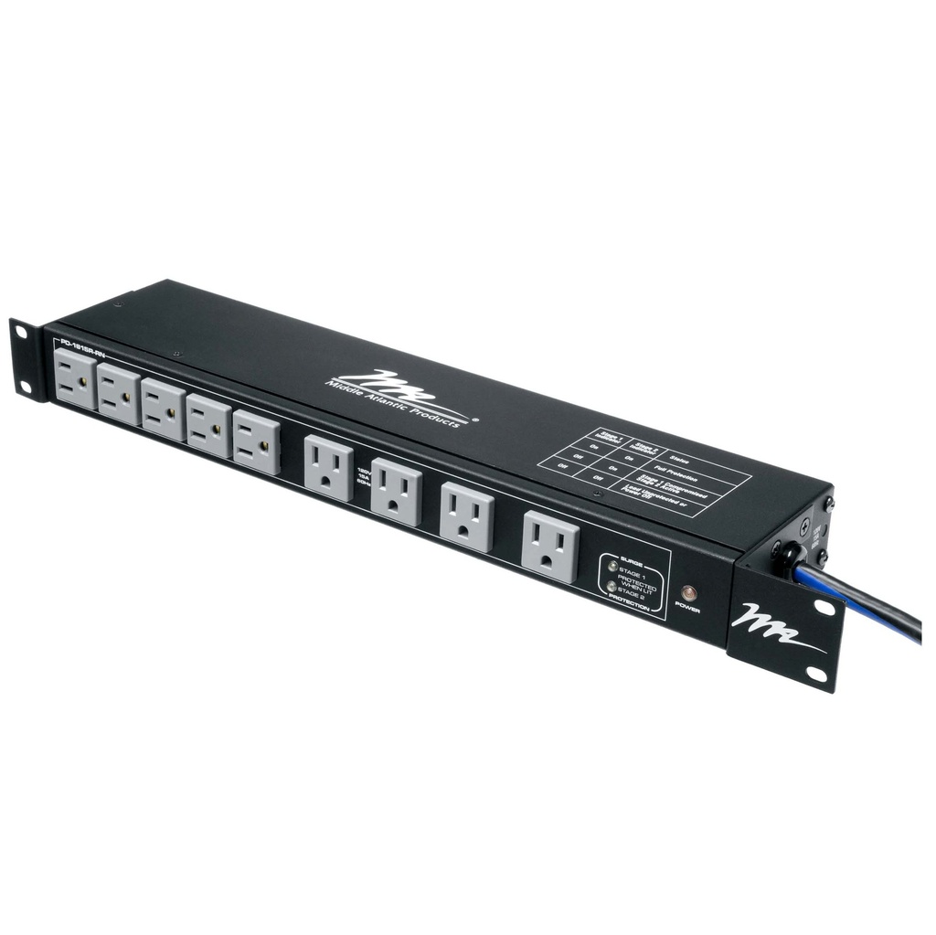 MIDDLE ATLANTIC 18-OUTLET MULTI-MOUNT RACKMOUNT POWER(15A) & 2-STAGE SURGE