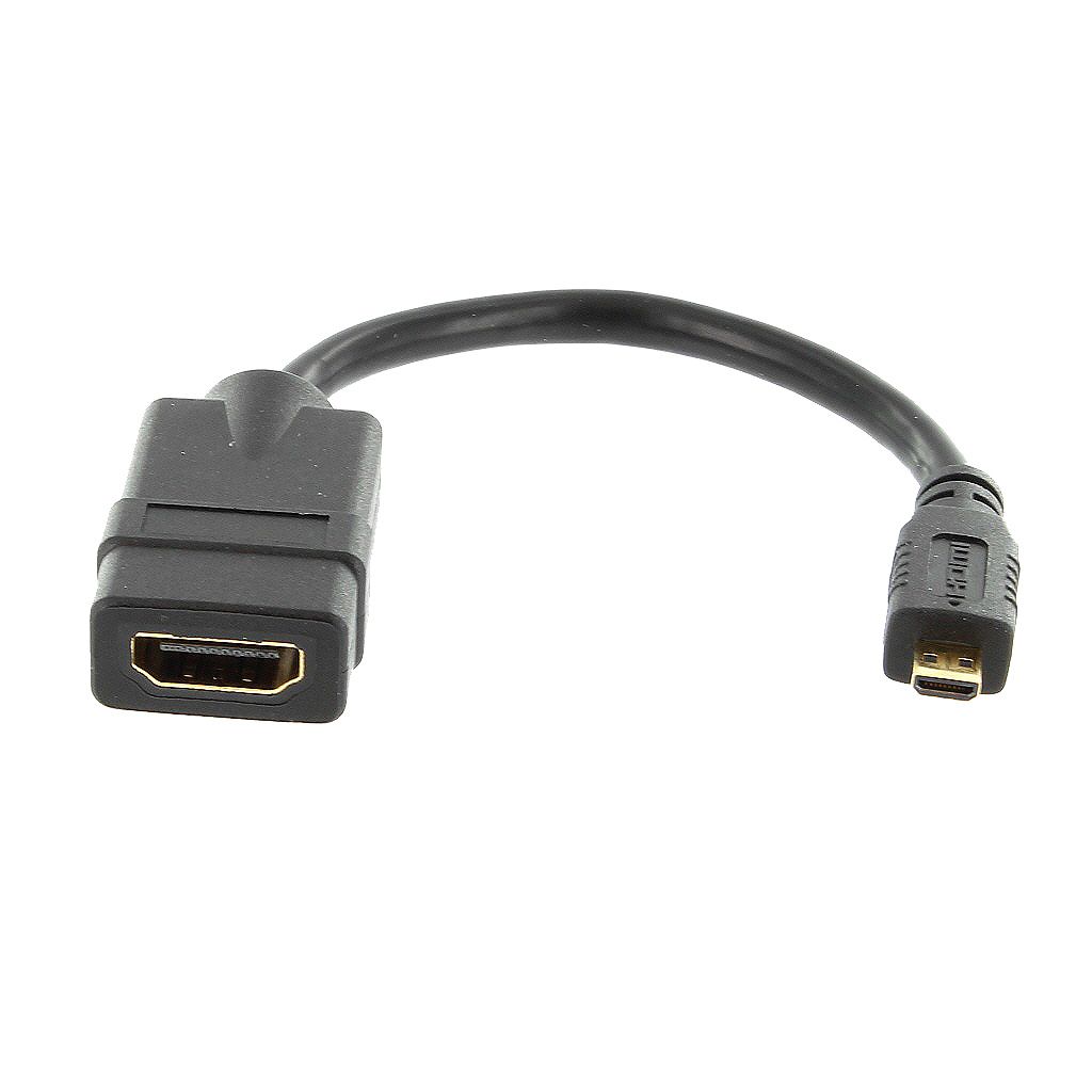 HDMI FEMALE TO MICRO HDMI MALE ADAPTER (8")