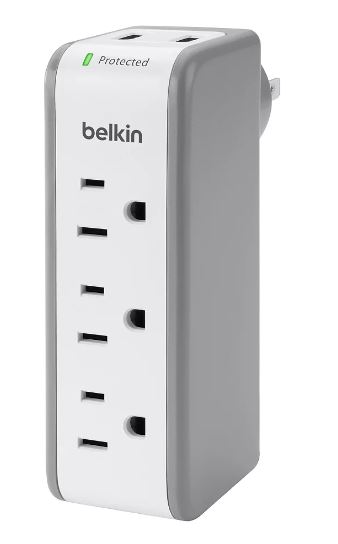 BELKIN 3 OUTLET SURGE PROTECTOR  W/2 USB CHARGING PORTS