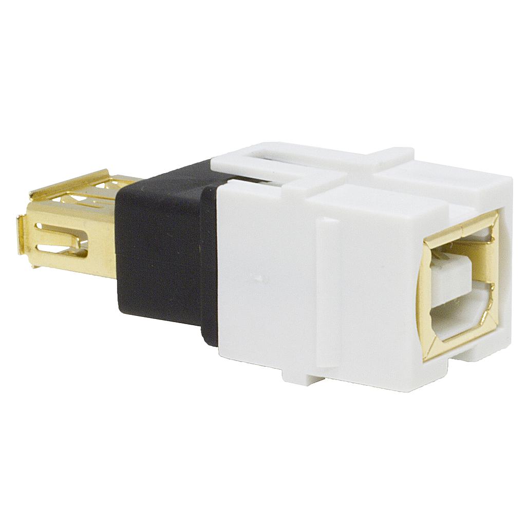 USB (B) - USB (A) F/F KEYSTONE JACK - WHITE