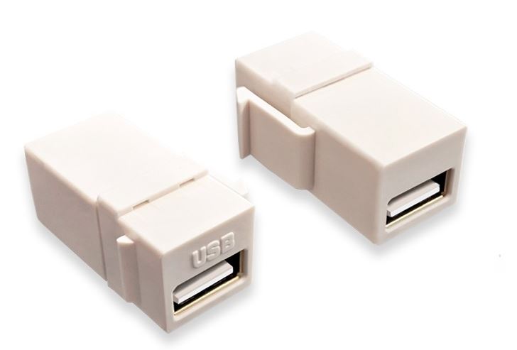 USB (A) - USB (A) F/F KEYSTONE JACK - WHITE