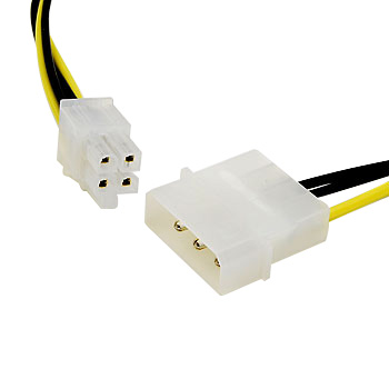 MOLEX TO P4 4-PIN M/M POWER ADAPTER CABLE
