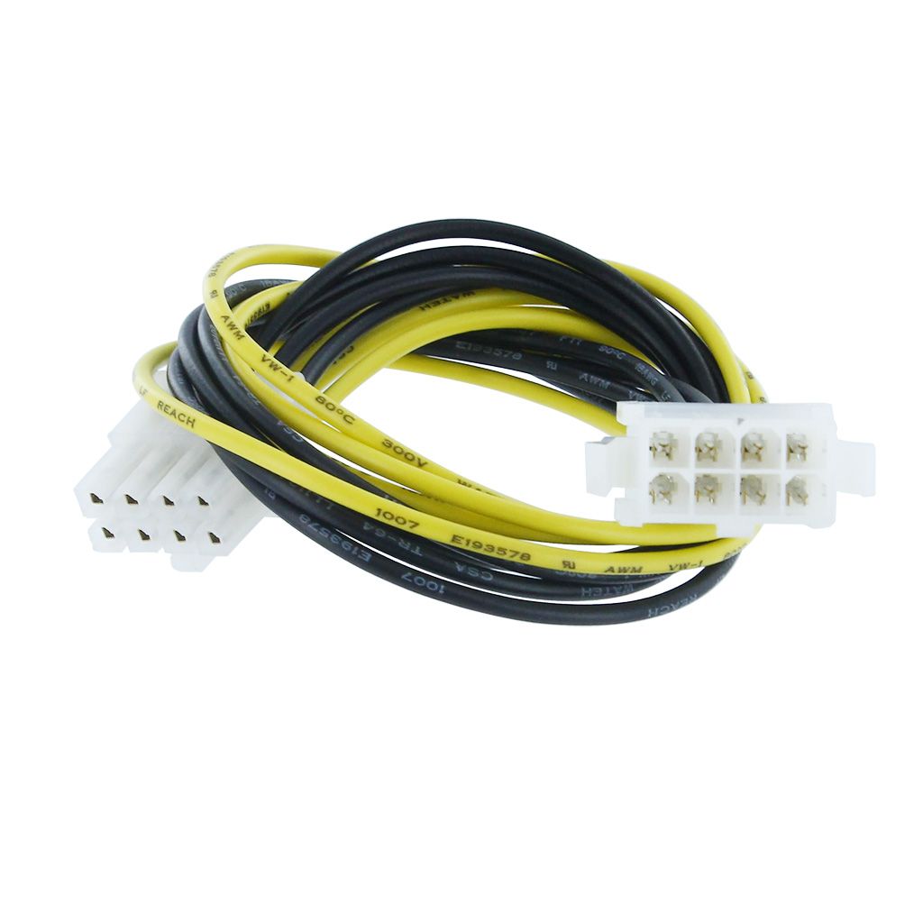 P4 8-PIN (2X4-PIN) M/F 12" POWER EXTENSION CABLE