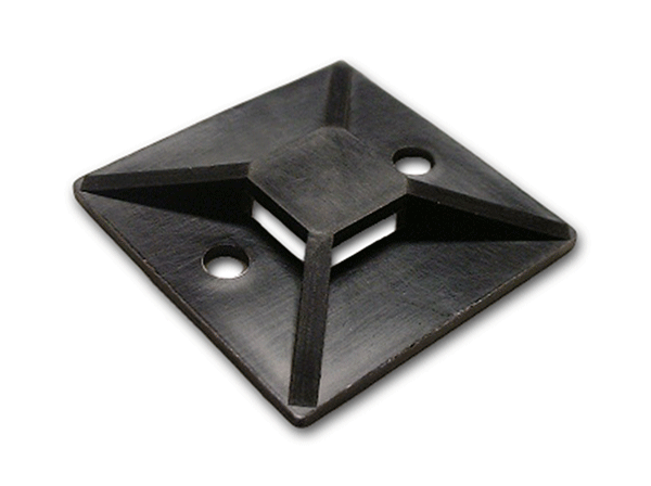 [HTMB4ABK] HELLERMANN 4-WAY CABLE TIE MOUNTING BASE 1.1&quot; BLACK (100/BAG)