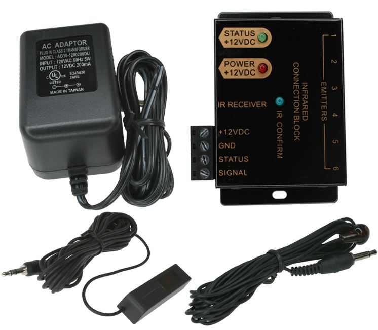 IR KIT: CONNECTING BLOCK, RECEIVER, EMITTER AND POWER ADAPTER