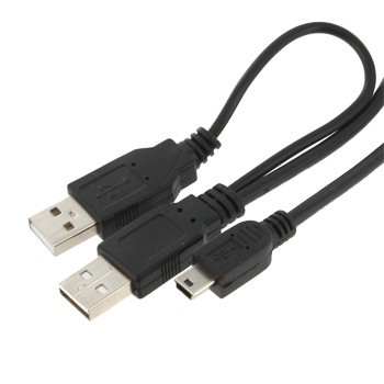 USB 2.0 A X2/MINI-B 5 PIN Y-CABLE