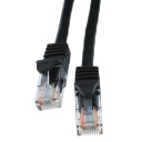 [PG005BK] CAT5E SINGLE UTP NETWORK PATCH CABLE 24AWG (COLORED) (0.5', Black)