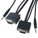 [PS008S] ULTRA-THIN SVGA (HD15) M/M WITH 3.5MM AUDIO VIDEO CABLE (3')