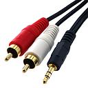 [RC106S] 3.5MM STEREO/2xRCA M-M/M Y-CABLE (FT4/CMG) (3')