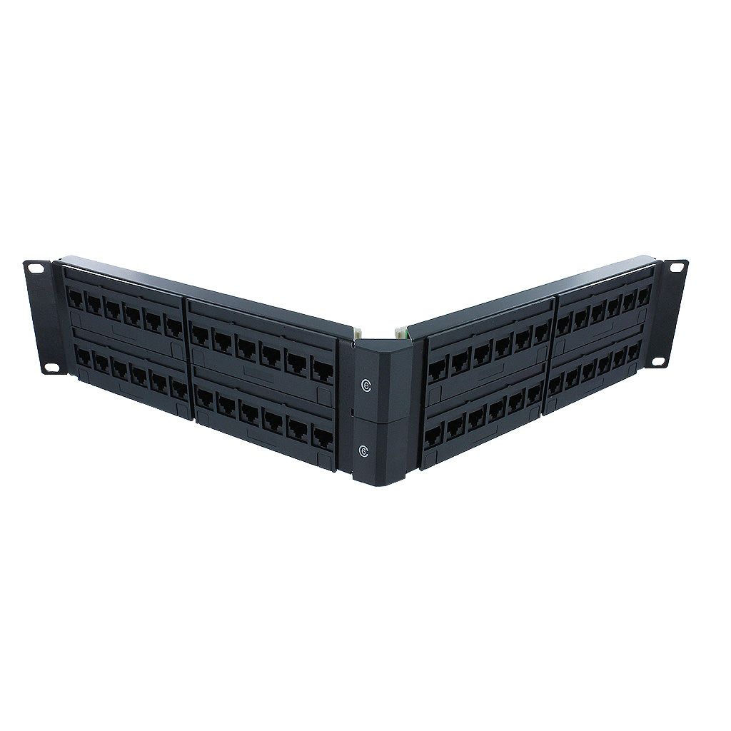 RJ45 CAT6 ANGLED 48-PORT LOADED PATCH PANEL (110 & KRONE)