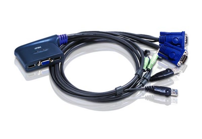ATEN 2-PORT VGA/USB/AUDIO KVM SWITCH W/CABLE