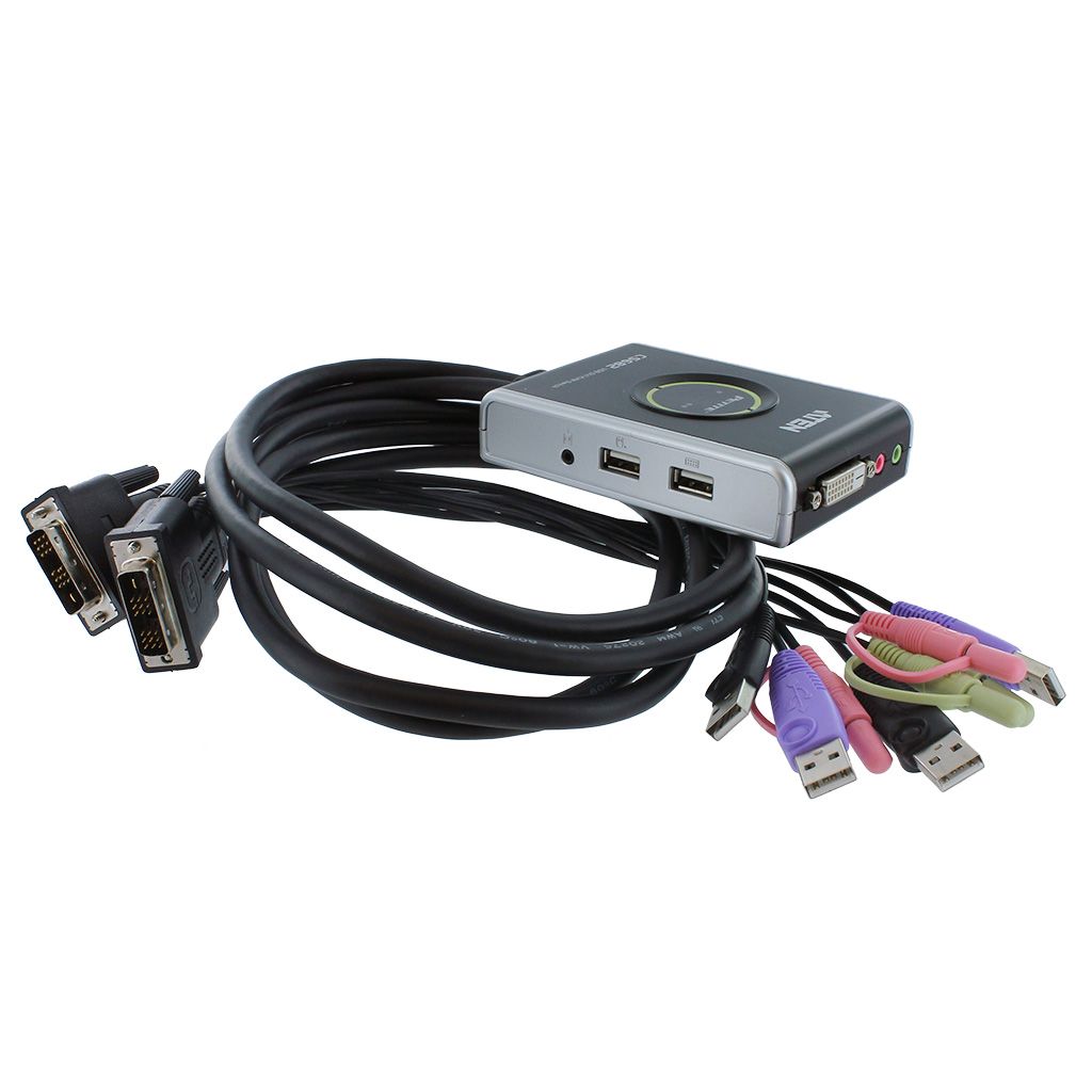 ATEN 2-PORT DVI/USB KVM SWITCH W/CABLES