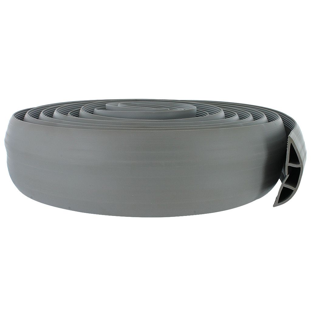 GREY FLOOR CORD COVER W/ADHESIVE TAPE - 15' 