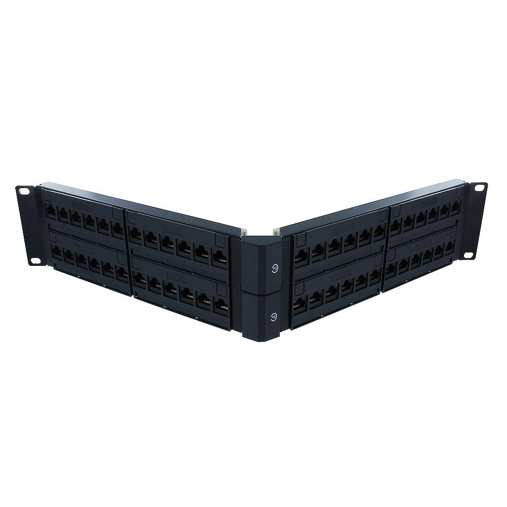 RJ45 CAT5E ANGLED 48-PORT LOADED PATCH PANEL (110 &amp; KRONE)