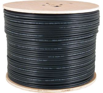 CAT6A 1000' BLACK SOLID UTP CMX OUTDOOR NETWORK BULK CABLE