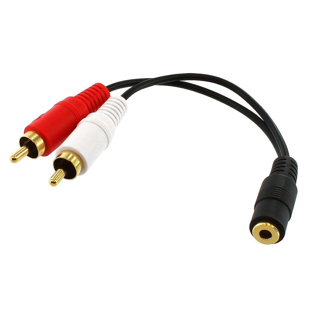 3.5MM STEREO/2xRCA 6" F-M/M Y-CABLE (FT4/CMG)