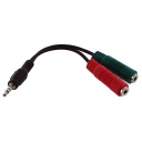 [RC111M] 3.5MM 4C STEREO 6&quot; M-F/F (AUDIO/MIC) Y-CABLE