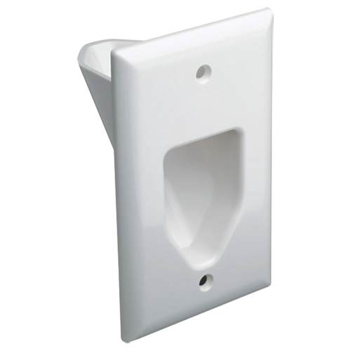 DATACOMM 1-GANG RECESSED WALL PLATE - WHITE