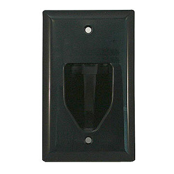 DATACOMM 1-GANG RECESSED WALL PLATE - BLACK
