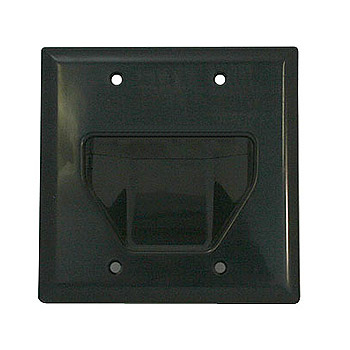 DATACOMM 2-GANG RECESSED WALL PLATE - BLACK
