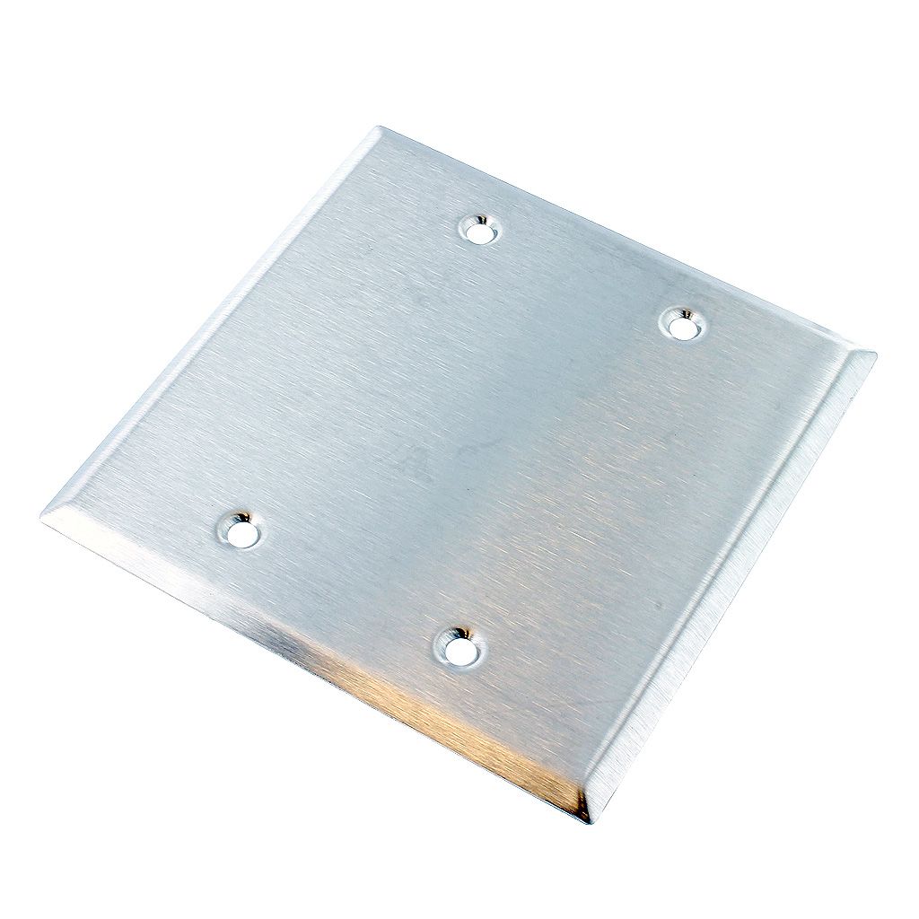 2-GANG BLANK WALL PLATE - STAINLESS STEEL
