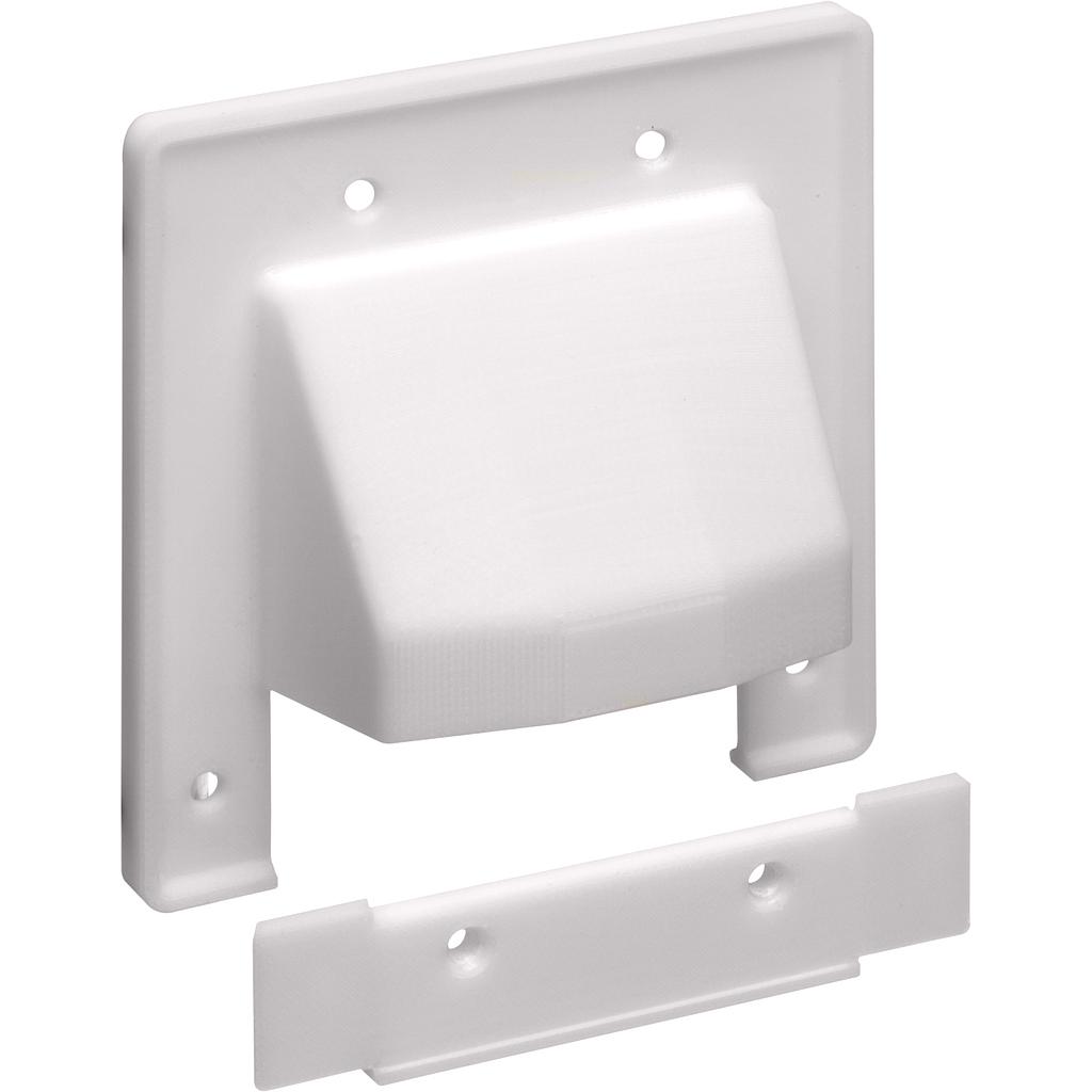 ARLINGTON 2-GANG REVERSIBLE TWO-PIECE LOW VOLTAGE WALL PLATE - WHITE