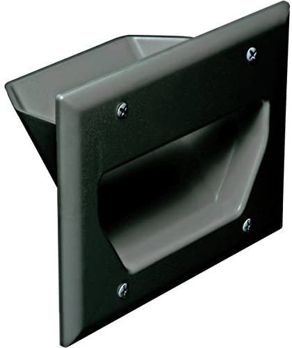 DATACOMM 3-GANG RECESSED WALL PLATE - BLACK