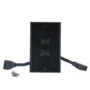 [WPHHBK] 	DUAL HDMI (W/6&quot; EXTENSION) WALL PLATE - BLACK