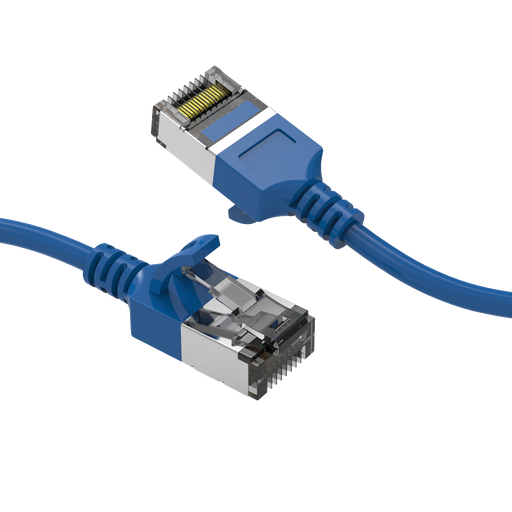 CAT8 SHIELDED U/FTP SLIM NETWORK PATCH CABLE 30AWG (BLUE)
