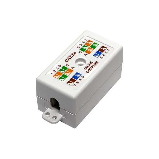 [FA669W] CAT5E WHITE SURFACE-MOUNT INLINE COUPLER (TOOL-LESS)