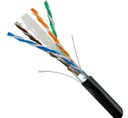 [PW601] CAT6 1000' BLACK SOLID F/UTP OUTDOOR DIRECT-BURIAL GEL-FILLED NETWORK BULK CABLE
