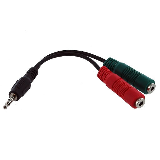 [RC111M] 3.5MM 4C STEREO 6" M-F/F (AUDIO/MIC) Y-CABLE