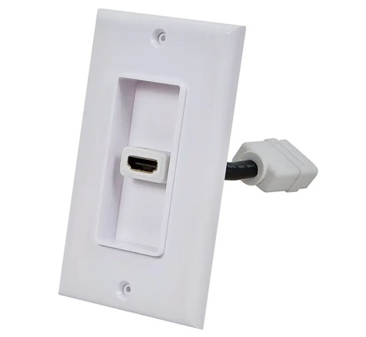 [WPH] SINGLE HDMI (W/6" EXTENSION) WALL PLATE - WHITE