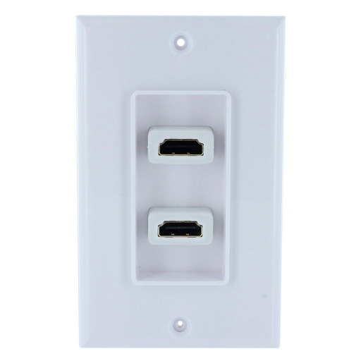 [WPHH] DUAL HDMI (W/6&quot; EXTENSION) WALL PLATE - WHITE