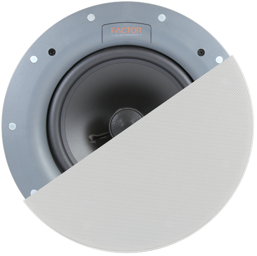 [FEE875TLX] FACTOR 8" IN-CEILING TRIMLESS 10W 25/70V TRANS SPEAKERS - WHITE (PAIR)